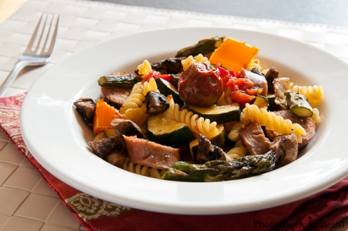 Roasted Vegetable and Sausage Pasta-2